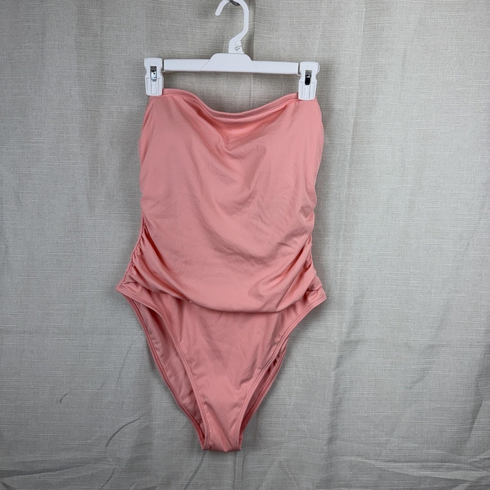 Shade &β Shore Swimsuit Womens XL 16 Pink One Piece High Leg Cheeky Bandeau NWT